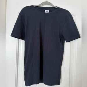 Zara Men's Dark Navy Short Sleeve Tee